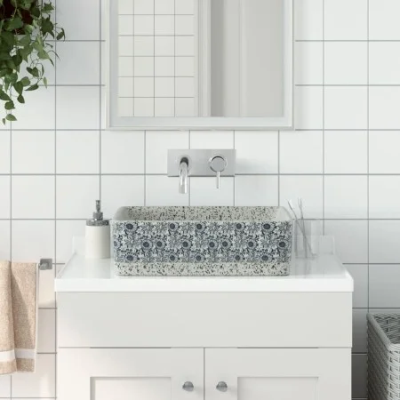 Lavabo de encimera rectangular cerámica gris azul 46x35,5x13 cm de , Lavabos - Ref: Foro24-155072, Precio: 142,08 €, Descuent...