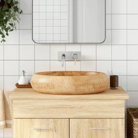 Lavabo sobre encimera ovalado cerámica marrón 59x40x15 cm de , Lavabos - Ref: Foro24-155079, Precio: 177,11 €, Descuento: %