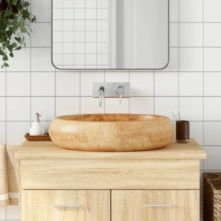 Ovales Aufsatzwaschbecken aus brauner Keramik, 59 x 40 x 15 cm von , Sinkt - Ref: Foro24-155079, Preis: 177,11 €, Rabatt: %