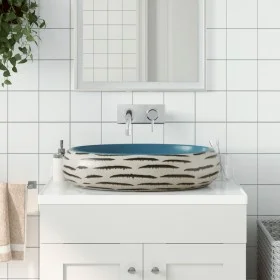 Lavabo sobre encimera ovalado cerámica multicolor 59x40x15 cm de , Lavabos - Ref: Foro24-155085, Precio: 149,07 €, Descuento: %