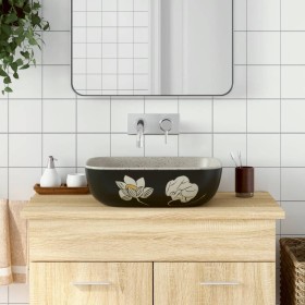 Lavabo encimera rectangular cerámica gris negro 48x37,5x13,5 cm de , Lavabos - Ref: Foro24-155098, Precio: 163,89 €, Descuent...