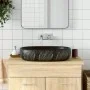 Black ceramic oval countertop washbasin 59x40x14 cm by , Sinks - Ref: Foro24-155102, Price: 155,27 €, Discount: %