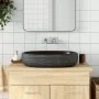 Lavabo sobre encimera ovalado cerámica gris y negro 59x40x14 cm de , Lavabos - Ref: Foro24-155109, Precio: 155,21 €, Descuent...