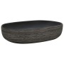 Lavabo sobre encimera ovalado cerámica gris y negro 59x40x14 cm de , Lavabos - Ref: Foro24-155109, Precio: 157,99 €, Descuent...