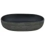 Lavabo sobre encimera ovalado cerámica gris y negro 59x40x14 cm de , Lavabos - Ref: Foro24-155109, Precio: 155,21 €, Descuent...