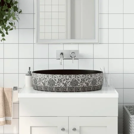 Lavabo de encimera ovalado cerámica negro azul 56,5x36,5x13,5cm de , Lavabos - Ref: Foro24-155114, Precio: 147,16 €, Descuent...