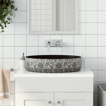 Lavabo de encimera ovalado cerámica negro azul 56,5x36,5x13,5cm de , Lavabos - Ref: Foro24-155114, Precio: 141,98 €, Descuent...