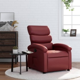 Sillón reclinable de cuero sintético rojo tinto de , Sillones - Ref: Foro24-371717, Precio: 199,03 €, Descuento: %