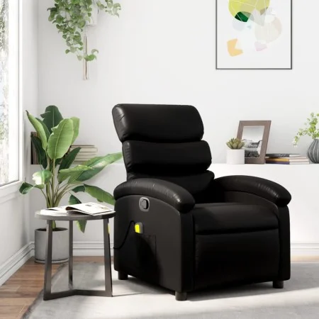 Sillón de masaje reclinable cuero sintético negro de , Sillones - Ref: Foro24-371720, Precio: 201,83 €, Descuento: %