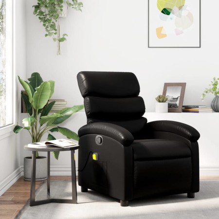 Sillón de masaje reclinable cuero sintético negro de , Sillones - Ref: Foro24-371720, Precio: 207,09 €, Descuento: %