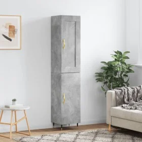 Aparador de madera contrachapada gris hormigón 34,5x34x180 cm de , Aparadores - Ref: Foro24-3200117, Precio: 99,61 €, Descuen...