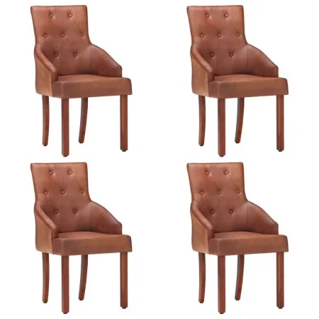 Sillas de comedor 4 unidades cuero de cabra auténtico marrón de , Sillas de comedor - Ref: Foro24-3056697, Precio: 690,87 €, ...