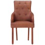 Sillas de comedor 4 unidades cuero de cabra auténtico marrón de , Sillas de comedor - Ref: Foro24-3056697, Precio: 701,55 €, ...