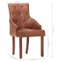 Esszimmerstühle 4 Einheiten aus echtem braunem Ziegenleder von , Essstühle - Ref: Foro24-3056697, Preis: 690,87 €, Rabatt: %