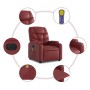Sillón de masaje reclinable de cuero artificial rojo tinto en Sillones | Comprar online en Foru.es
