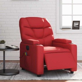 Sillón de masaje reclinable eléctrico de cuero artificial rojo en Sillones | Comprar online en Foru.es