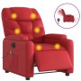 Sillón de masaje reclinable eléctrico de cuero artificial rojo en Sillones | Comprar online en Foru.es
