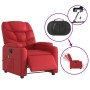 Sillón de masaje reclinable eléctrico de cuero artificial rojo en Sillones | Comprar online en Foru.es