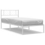 Estructura de cama de metal con cabecero blanco 80x200 cm de , Camas y somieres - Ref: Foro24-372219, Precio: 60,68 €, Descue...