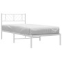 Estructura de cama de metal con cabecero blanco 80x200 cm de , Camas y somieres - Ref: Foro24-372219, Precio: 60,68 €, Descue...