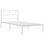 Estructura de cama de metal con cabecero blanco 80x200 cm de , Camas y somieres - Ref: Foro24-372219, Precio: 60,68 €, Descue...