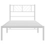 Estructura de cama de metal con cabecero blanco 80x200 cm de , Camas y somieres - Ref: Foro24-372219, Precio: 60,68 €, Descue...