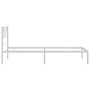 Estructura de cama de metal con cabecero blanco 80x200 cm de , Camas y somieres - Ref: Foro24-372219, Precio: 60,68 €, Descue...