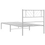 Estructura de cama de metal con cabecero blanco 80x200 cm de , Camas y somieres - Ref: Foro24-372219, Precio: 60,68 €, Descue...