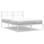 Estructura de cama de metal con cabecero blanca 120x190 cm de , Camas y somieres - Ref: Foro24-372225, Precio: 99,52 €, Descu...