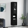 Aparador de madera contrachapada negro 34,5x34x180 cm de , Aparadores - Ref: Foro24-3199330, Precio: 108,43 €, Descuento: %