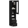 Aparador de madera contrachapada negro 34,5x34x180 cm de , Aparadores - Ref: Foro24-3199330, Precio: 108,43 €, Descuento: %