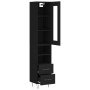 Aparador de madera contrachapada negro 34,5x34x180 cm de , Aparadores - Ref: Foro24-3199330, Precio: 108,43 €, Descuento: %