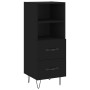 Aparador de madera contrachapada negro 34,5x34x180 cm de , Aparadores - Ref: Foro24-3199330, Precio: 108,43 €, Descuento: %