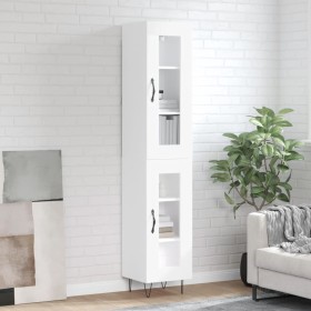 Aparador alto madera contrachapada blanco 34,5x34x180 cm de , Aparadores - Ref: Foro24-3199457, Precio: 101,01 €, Descuento: %