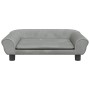 Cama para perros de terciopelo gris claro 70x48x22 cm en Camas para perros | Comprar online en Foru.es