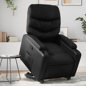 Sillón reclinable elevable cuero artificial negro en Sillones | Comprar online en Foru.es