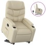 Sillón reclinable elevable cuero artificial color crema en Sillones | Comprar online en Foru.es