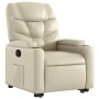 Sillón reclinable elevable cuero artificial color crema en Sillones | Comprar online en Foru.es