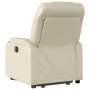Sillón reclinable elevable cuero artificial color crema en Sillones | Comprar online en Foru.es
