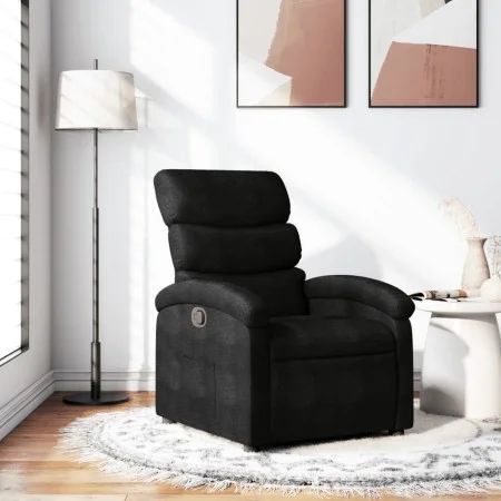 Sillón reclinable de tela negro de , Sillones - Ref: Foro24-371691, Precio: 183,16 €, Descuento: %