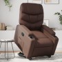 Sillón reclinable elevable cuero sintético marrón en Sillones | Comprar online en Foru.es