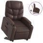 Sillón reclinable elevable cuero sintético marrón en Sillones | Comprar online en Foru.es