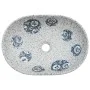 Ovale Aufsatzwaschbecken aus grauem und blauem Keramik 47x33x13 cm. von , Sinkt - Ref: Foro24-155067, Preis: 127,86 €, Rabatt: %
