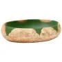 Lavabo sobre encimera ovalado cerámica verde marrón 59x40x15 cm by , Sinks - Ref: Foro24-155086, Price: 150,21 €, Discount: %