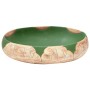 Lavabo sobre encimera ovalado cerámica verde marrón 59x40x15 cm de , Lavabos - Ref: Foro24-155086, Precio: 152,75 €, Descuent...