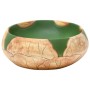 Lavabo sobre encimera ovalado cerámica verde marrón 59x40x15 cm de , Lavabos - Ref: Foro24-155086, Precio: 152,75 €, Descuent...