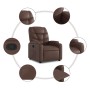 Sillón reclinable elevable cuero sintético marrón en Sillones | Comprar online en Foru.es