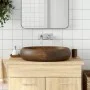 Lavabo sobre encimera ovalado cerámica marrón 59x40x15 cm de , Lavabos - Ref: Foro24-155084, Precio: 209,57 €, Descuento: %