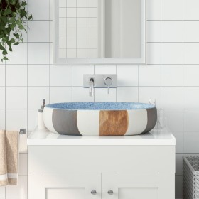 Lavabo sobre encimera ovalado cerámica multicolor 59x40x14 cm de , Lavabos - Ref: Foro24-155108, Precio: 144,11 €, Descuento: %