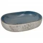 Lavabo sobre encimera ovalado cerámica arena y azul 59x40x14 cm by , Sinks - Ref: Foro24-155099, Price: 154,78 €, Discount: %